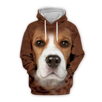 Fashion Black Dog Pattern Animals Hoodie