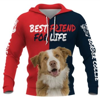 Popular And Vintage Red Blue Dog Pattern Animals Hoodie