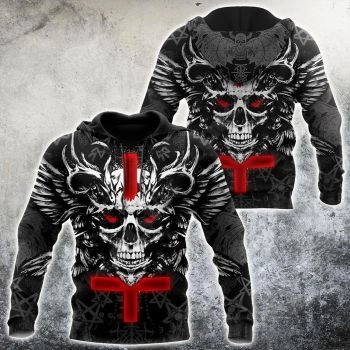 Street Style Black Skull Pattern Skull Hoodie