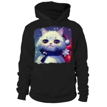 Christmas Cute Cat Kitten in Snow Hoodies