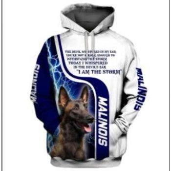 Gorgeous Blue White Dog Pattern Animals Hoodie