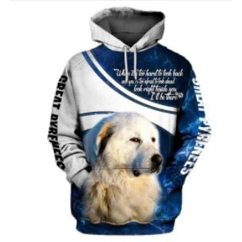 Precious Blue White Dog Pattern Animals Hoodie