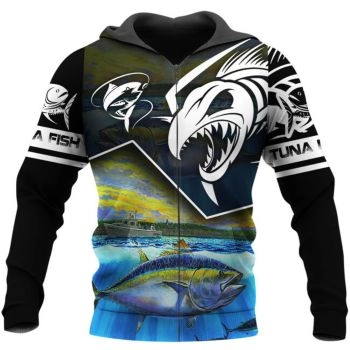Pretty And Vintage  Colorful Fish Pattern Animals Zip-Up Hoodie