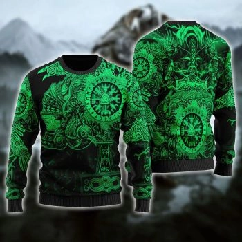  Native Ugly Christmas Green Pattern Sweater