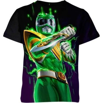 Green Ranger Power Rangers Black Shirt - Unleash the Ranger Spirit