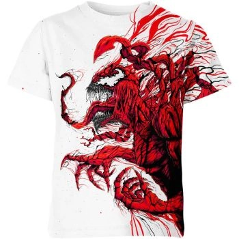 White/Red Carnage Super Villain Shirt - Tap into the Dark and Sinister Side
