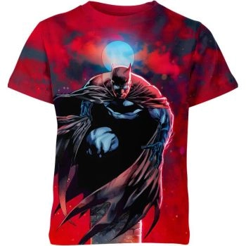 Batman: Mysterious Purple Crusader T-Shirt - Black and Red with Comfortable Fit and Intriguing Style