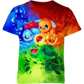 Bulbasaur, Charmander, and Squirtle DQS Shirt