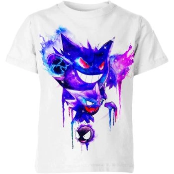 Eternal Spirits Gengar, Haunter, Gatsly White DQS Shirt