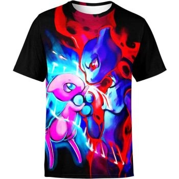 Tri color Masterpiece Mew and Mewtwo From DQS Shirt