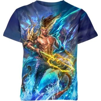 Honoring Sea Sovereign with the Aquaman King of Atlantis Tee in Royal Blue