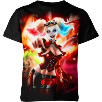 Harley Quinn Smile T-Shirt: The Black Harley Quinn Showing Her Teeth