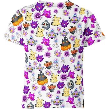 Halloween Specters - Gengar, Mimikyu, Gatsly Colorful Pokemon Shirt