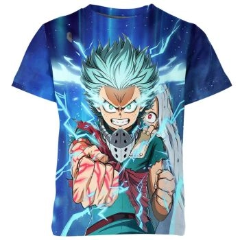 Deku Izuku Midoriya And Ari From My Hero Academia Shirt - Blue