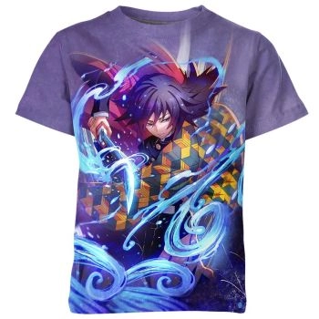 Water's Serenity - Giyu Tomioka Demon Slayer Purple Shirt