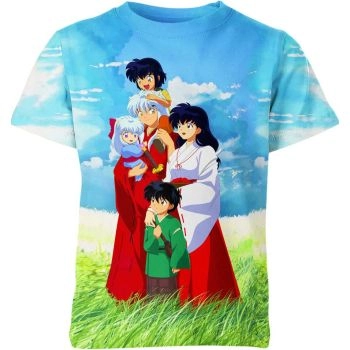 Inuyasha Shirt - Azure Mystical Journey - Adventure Awaits in Deep Blue Hues