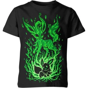 Shadowy Black Eevee And Leafeon From Pokemon Shirt - Embrace Lively Harmony!