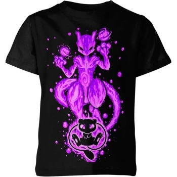 Enigmatic Black and Purple Mew and Mewtwo From DQS Shirt