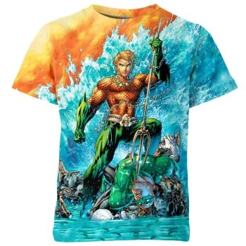 Displaying Oceanic Might with the Aquaman Power Tee in Sea Green