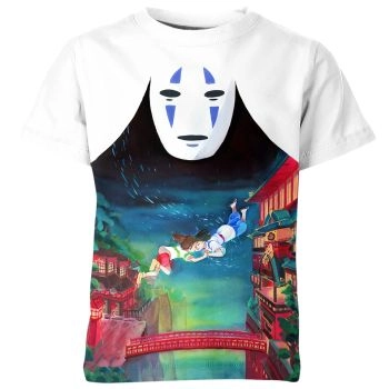 No Face Haku Chihiro Ogino in Elegant White and Multicolor Shirt