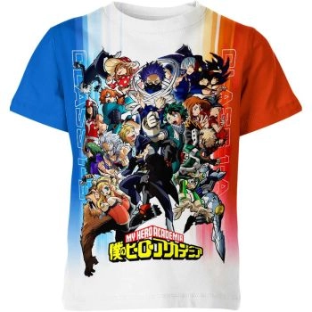 Dynamic Blue, White, and Orange My Hero Academia Shirt