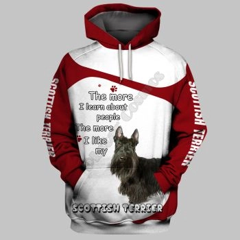 Street Style Red White Dog Pattern Animals Hoodie