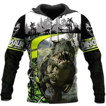 Vintage  Black Dinosaurs Pattern Animals Hoodie