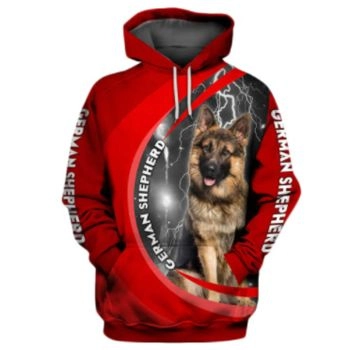 Temperament Red Dog Pattern Animals Hoodie