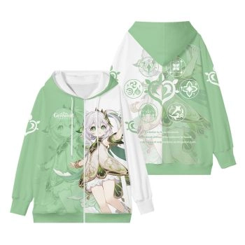 Comfortable Genshin Impact Nahida Anime Zip-Up Hoodie