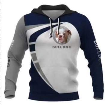 Precious And Cute Blue White Dog Pattern Animals Hoodie