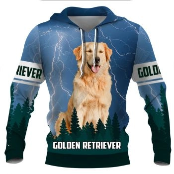 Fashion Blue Dog Pattern Animals Hoodie