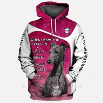 Cute Pink Dog Pattern Animals Hoodie