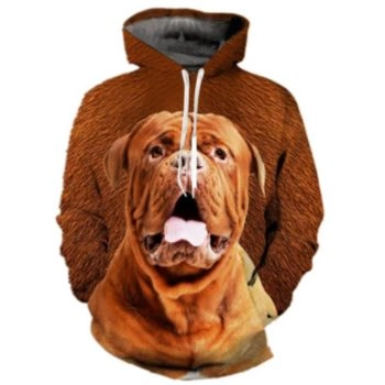 Vintage  Brown Dog Pattern Animals Hoodie