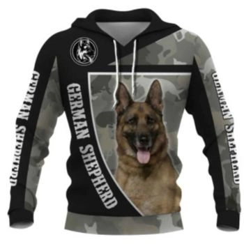 Loose And Fashion Black Dog Pattern Animals Hoodie