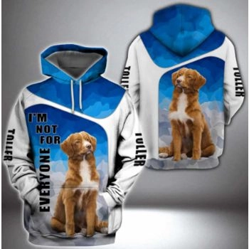 Pretty And Vintage  Blue White Dog Pattern Animals Hoodie