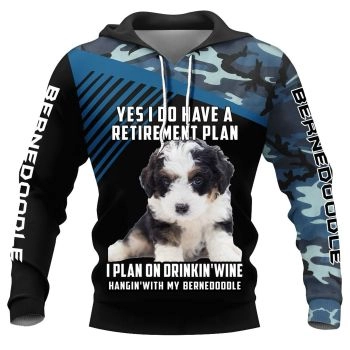 Classical  Black Blue Dog Pattern Animals Hoodie