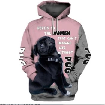 Precious And Gorgeous Pink Dog Pattern Animals Hoodie