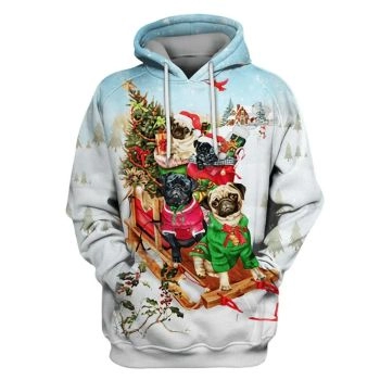  Precious And Gorgeous Blue Dog Pattern Christmas Hoodie