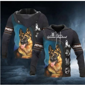 Elegance Black Dog Pattern Animals Hoodie