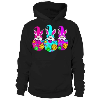 3 Easter egg gnomes colourful spring bunny ears Hoodies