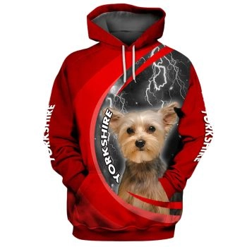 Oversize Red Dog Pattern Animals Hoodie