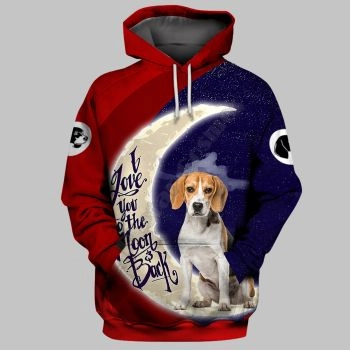 Gorgeous Red Blue Dog Pattern Animals Hoodie