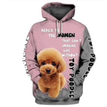 Classical  Pink Dog Pattern Animals Hoodie