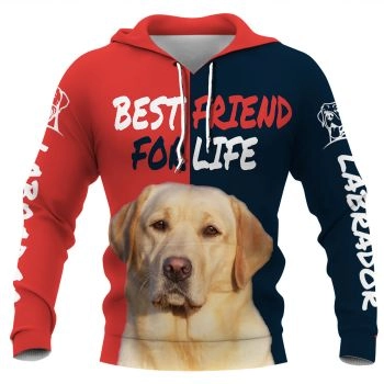 Fashion Red Blue Dog Pattern Animals Hoodie