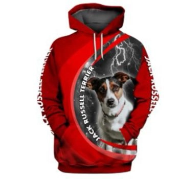 Vintage  Red Dog Pattern Animals Hoodie