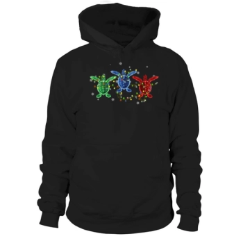 Turtles Christmas Lights Hoodies