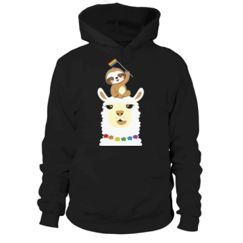 LGBT Sloth Riding a Llama Hoodies