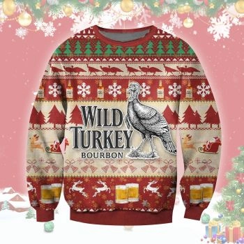 Wild Turkey Bourbon Beer Ugly Sweater Christmas