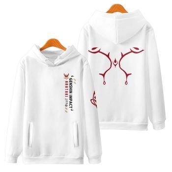 Chic Genshin Impact Arataki Itto Amine White Hoodie