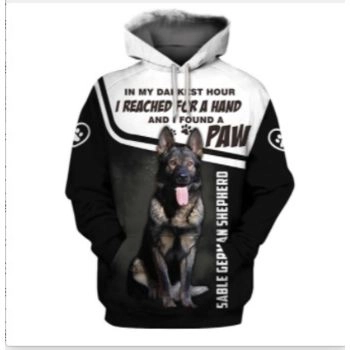 Temperament Black White Dog Pattern Animals Hoodie